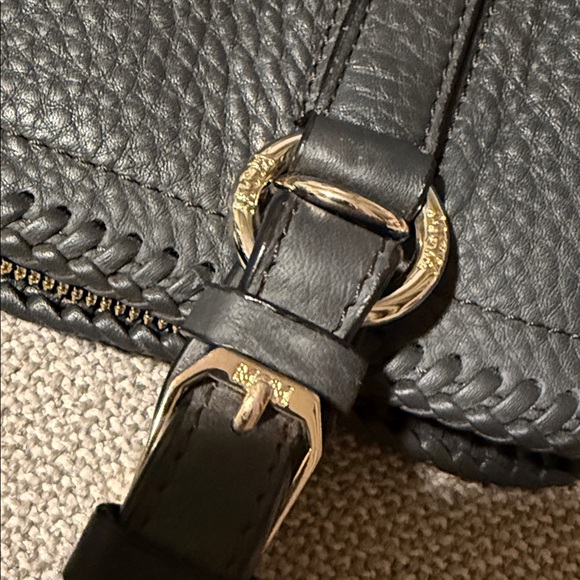 MCM Navy Leather Satchel with Silver Accents - Picture 7 of 14